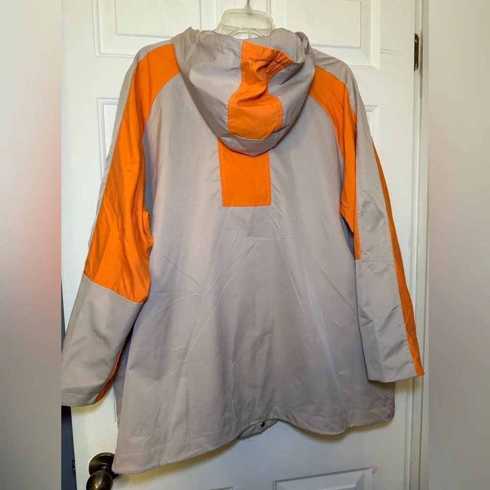 Ulla Popken Hyprar 20 22 2X Beige Neon Orange Hooded Jacket Windbreaker NWT Plus